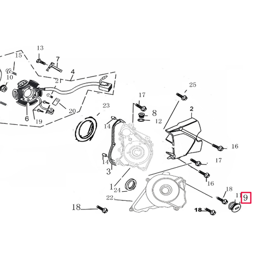 [D00A043BCR] Tapón tapa encendido Pitbike motor 150-3 YX