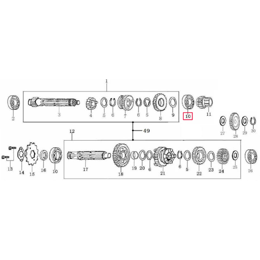 [92102-00000006203] Rodamiento 6203 eje secundario de cambio Pitbike Zongshen 155Z