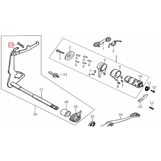 [24318-D002-0000] Muelle tensión eje pedal de cambio Pitbike Zongshen 155Z