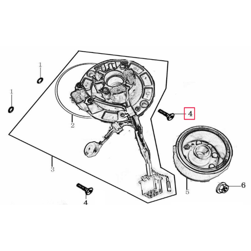 [B008190106001620B] Tornillo pletina encendido M6x16 Pitbike Zongshen 155Z
