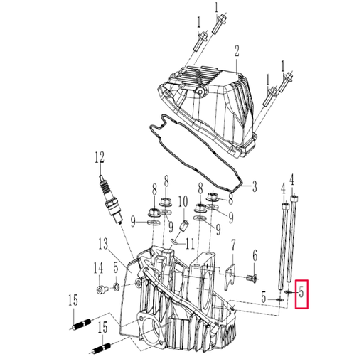 [100106562] Arandela tornillo culata Ø6x2x1x10 Pitbike motor 190 Zongshen