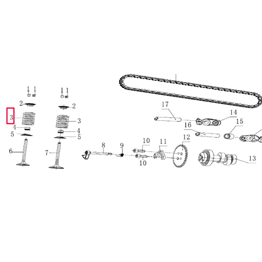 [100076779] Muelle de válvula Pitbike motor 190 Zongshen
