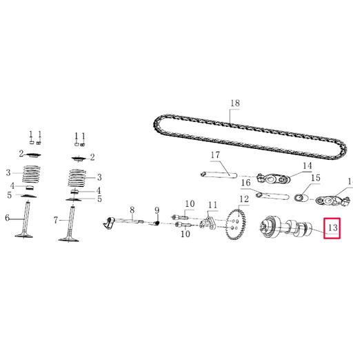 [100061326] Árbol de levas Pitbike motor 190 Zongshen