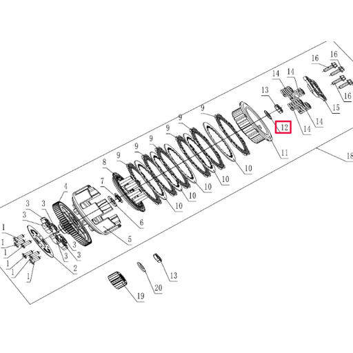 [100103344] Arandela cónica embrague Pitbike motor 190 Zongshen