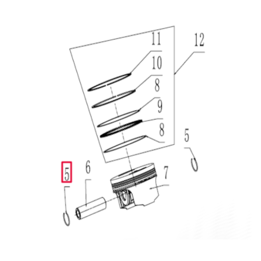 [100100584] Clip de pistón Pitbike motor 190 Zongshen