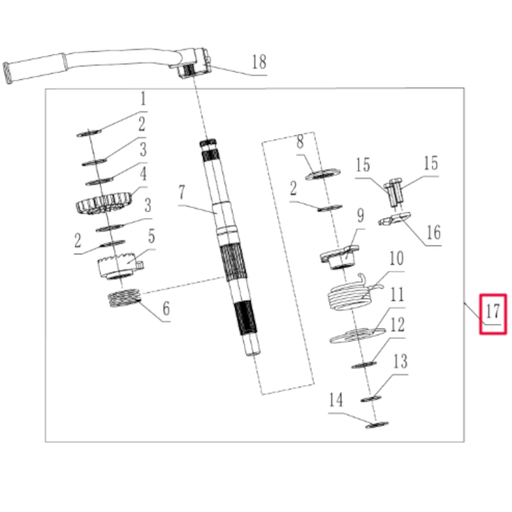 [100061494] Eje pedal de arranque completo Pitbike motor 190 Zongshen