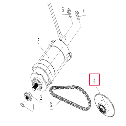 [100075032] Corona de arranque eléctrico Pitbike motor 190 Zongshen
