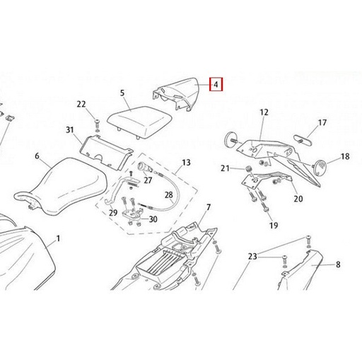 [0/000.570.7045] Plástico superior colín Rieju 50-125 RS3 negro