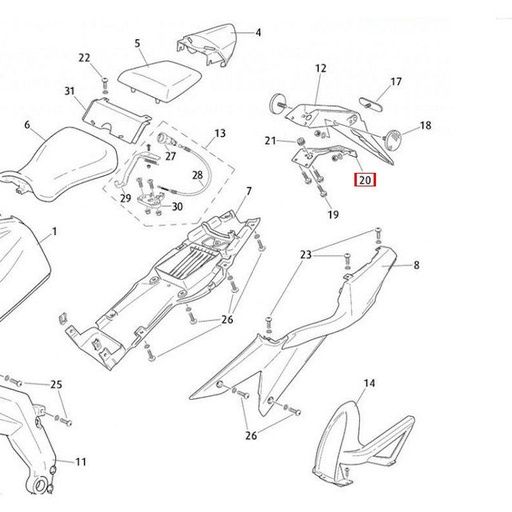 [0/000.980.7016] Soporte portamatrículas Rieju 50 RS3