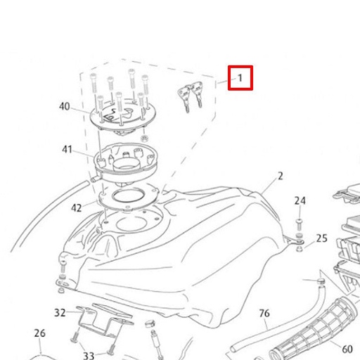 [0/000.920.7007] Juego de cerraduras completo Rieju RS3 50cc-125cc