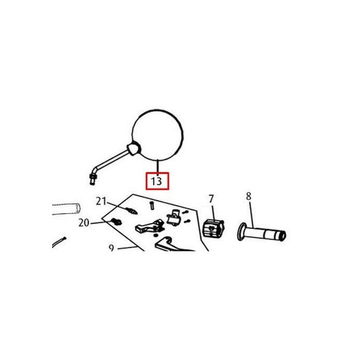 [0/000.990.4000] Retrovisor izquierdo Rieju Century 125 E4 2018