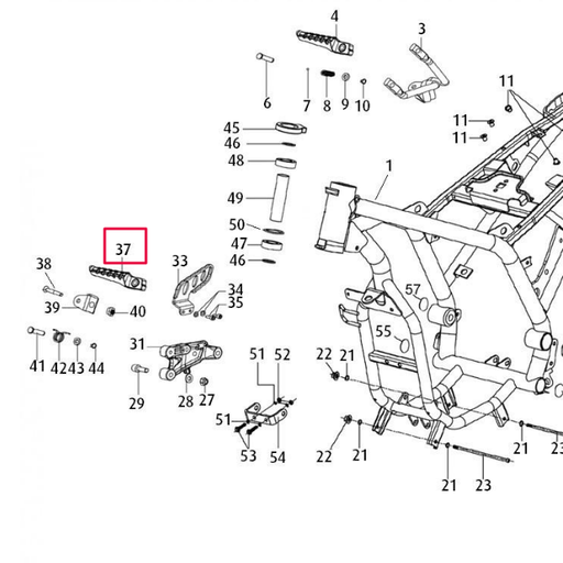 [0/000.740.4000] Estribera piloto derecha Rieju Century 125 Euro 4