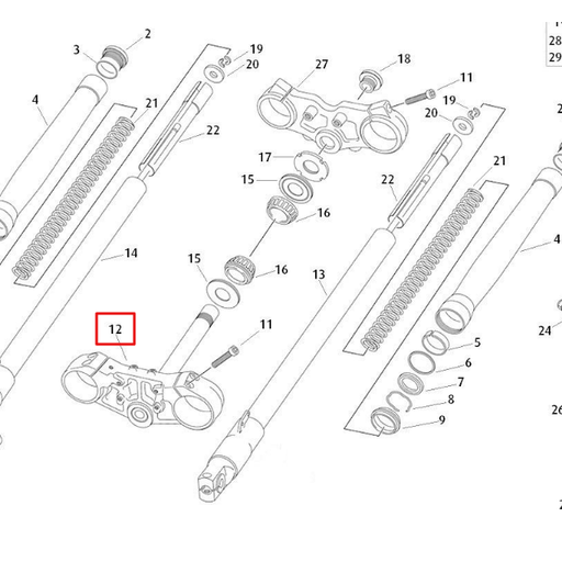 [0/000.660.7004] Platina inferior con tija Rieju RS3 50/125cc