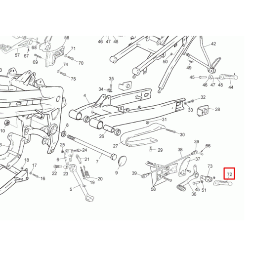 [0/000.740.7001] Estribera piloto izquierda Rieju 50-125 RS2/RS3 / 125 Century