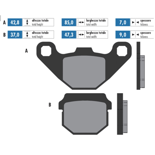 [174.0074] Pastillas de freno Polini For Race Peugeot Scooter - Orgánico