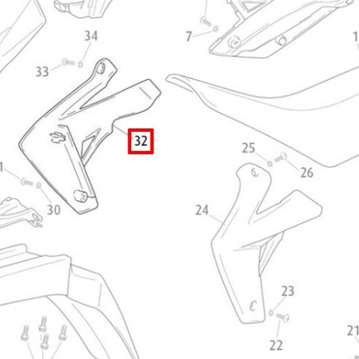 [0/R00.570.5141] Tapa radiador izquierda Rieju 50 MRT negro
