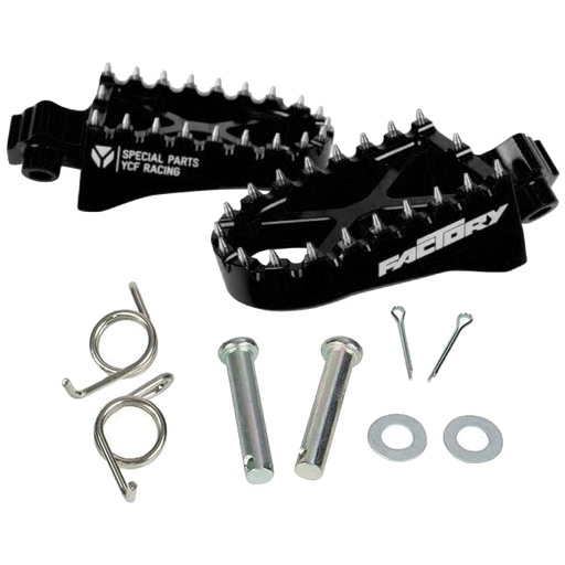 [RPALU-BK] Estriberas aluminio CNC Pitbike YCF Factory - Negro