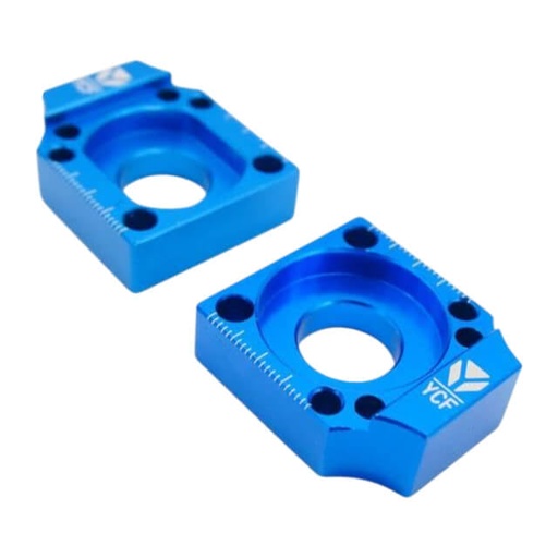 [TC12-BL] Tensores de cadena CNC Ø15 Basculante alu Pitbike YCF - Azul