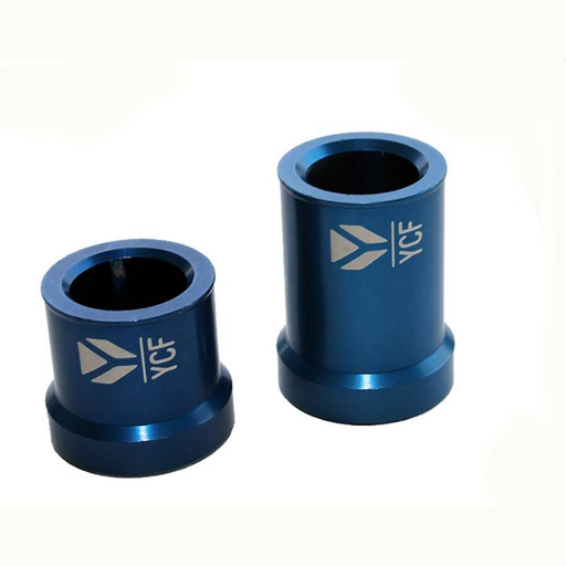[ERC1AV-BL] Casquillos CNC rueda delantera Pitbike YCF - Azul