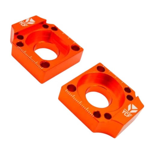 [TC12-OR] Tensores de cadena CNC Ø15 Basculante alu Pitbike YCF - Naranja