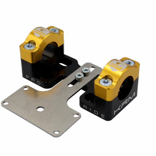 [KR322F] Torretas de manillar 28mm reforzadas KRM - Negro / Oro