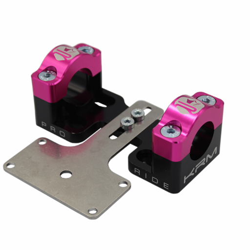 [KR323F] Torretas de manillar 28mm reforzadas KRM - Negro / Rosa