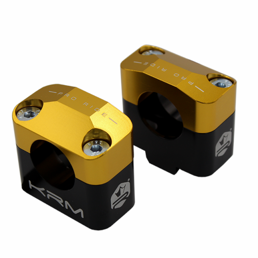 [KR467F] Torretas de manillar 28mm KRM - Negro / Oro