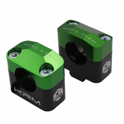[KR469F] Torretas de manillar 28mm KRM - Negro / Verde