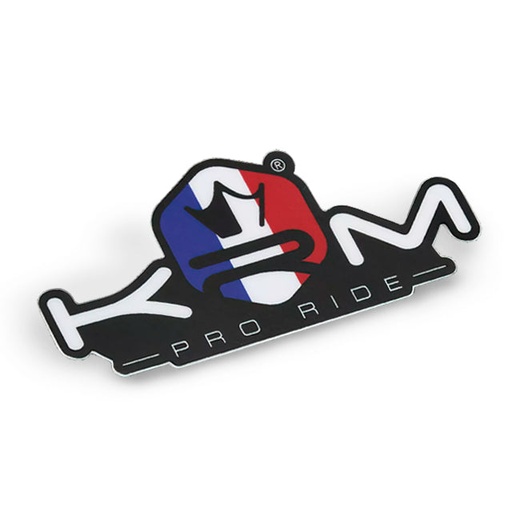 [KR435F] Pegatina KRM Pro Ride 8x4cm - Azul / Blanco / Rojo