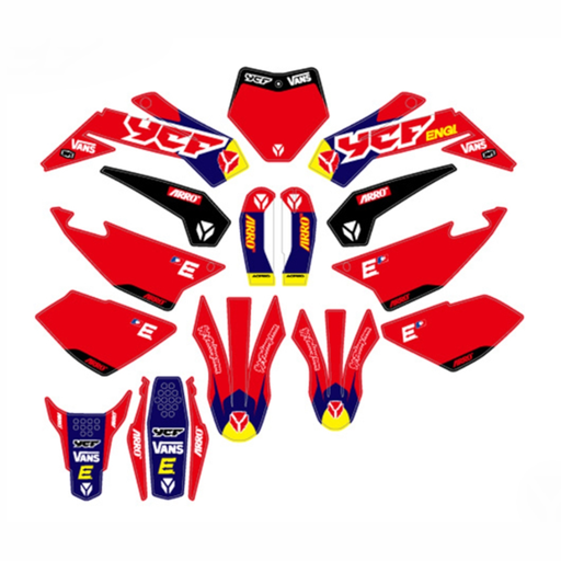 [KD-AFT22-RD] Kit de adhesivos racing YCF Lite/Start/Pilot/Factory/SM 2022 Rojo/Azul