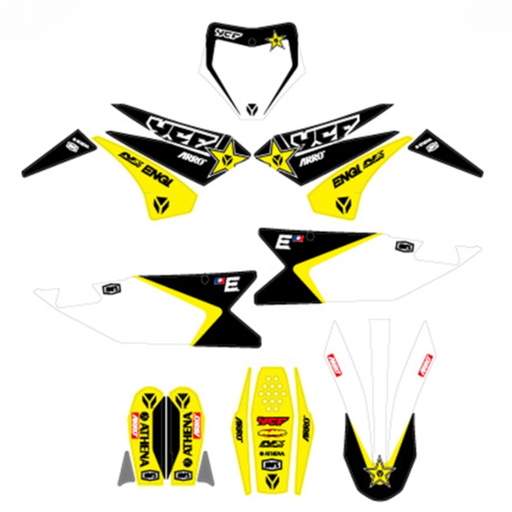 [KDBIGY-AFT22-BK] Kit de adhesivos racing YCF bigy 2022 Amarillo/Negro
