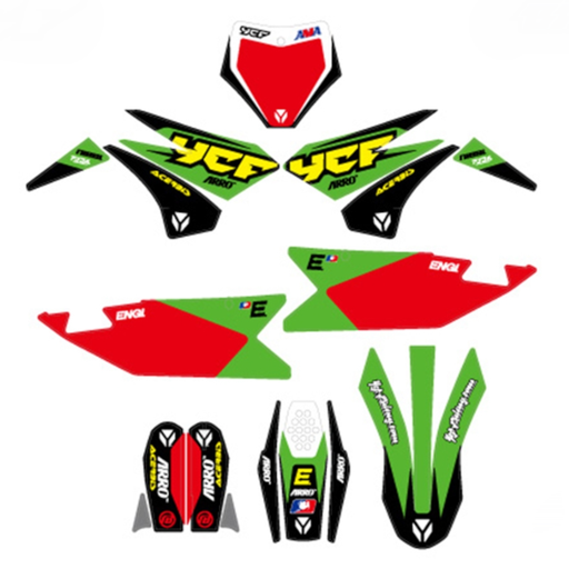 [KDBIGY-AFT22-GR] Kit de adhesivos racing YCF bigy 2022 Verde/Rojo